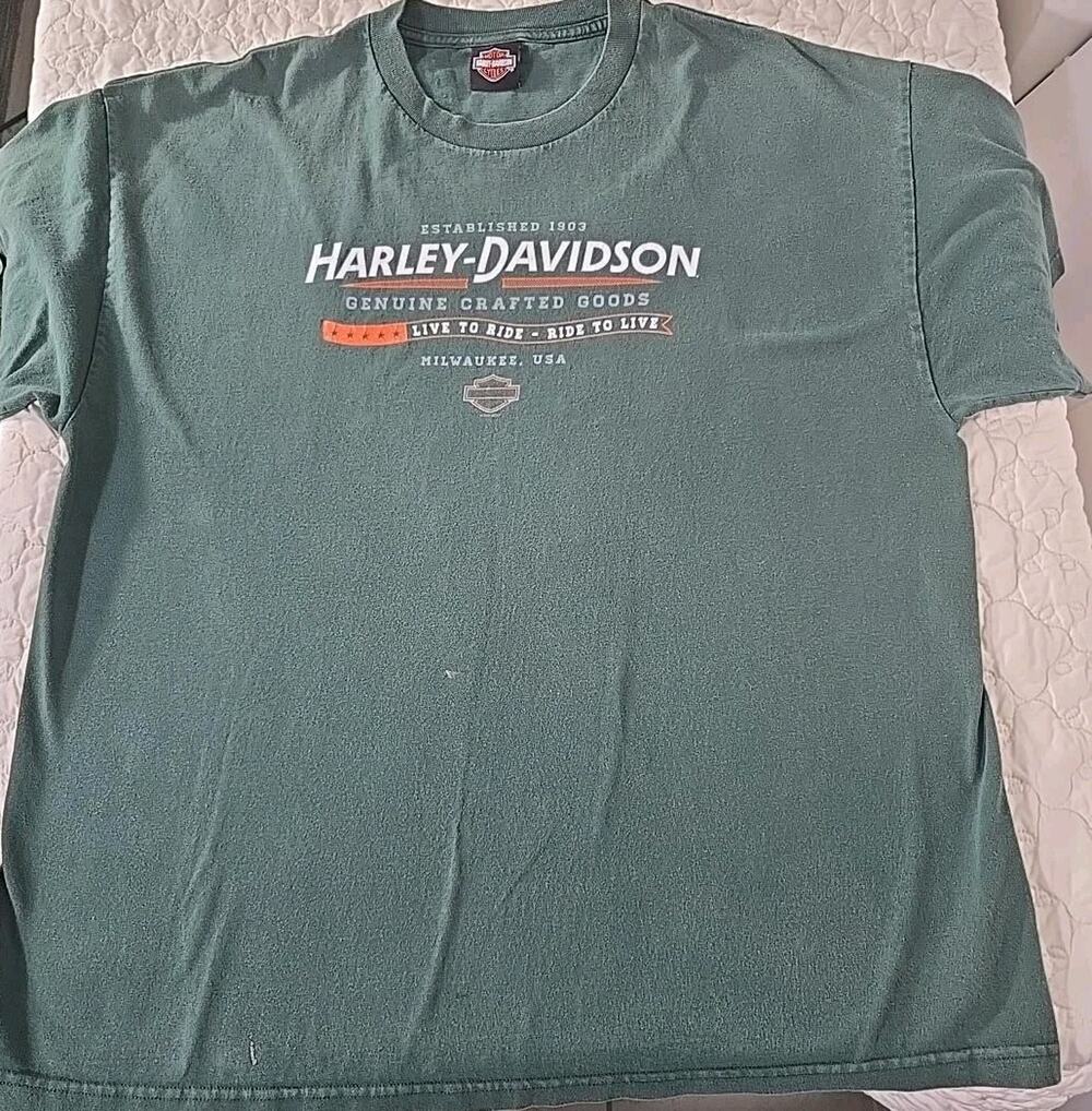 2017 Harley Davidson Outer Banks NC T Shirt 2XL Faded Motorcycle Graphic Tee